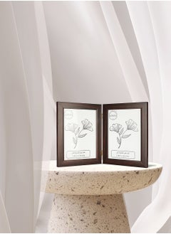 LOWHA Tabletop Double Picture Photo Frame Folding Hinged with MDF Back and Acrylic Front Protection  - Image 2