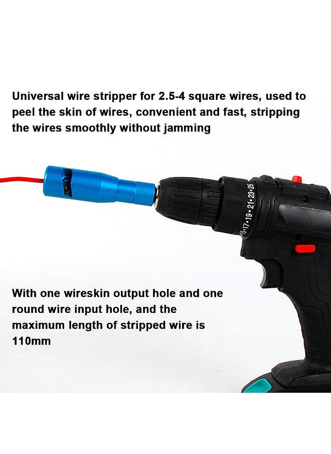 Generic Versatile Electric Peeling Wire Stripper Aluminum Alloy Wire Stripping Tool Universal 2.5-4 Square Wire Rotating Peeling Tool  - Image 2