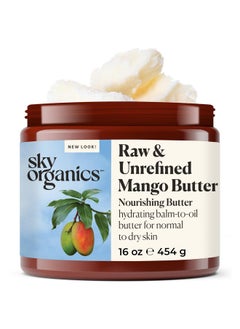 Sky Organics Sky Organics - Mango Butter, 16 oz - Raw & Undefined - Hydrating Balm-to-Oil Butter - Non Greasy - Fatty Acids, Antioxidants & Vitamins - Natural, Vegan, Cruelty & Soy Free - Skin Care & Self Care  - Image 1