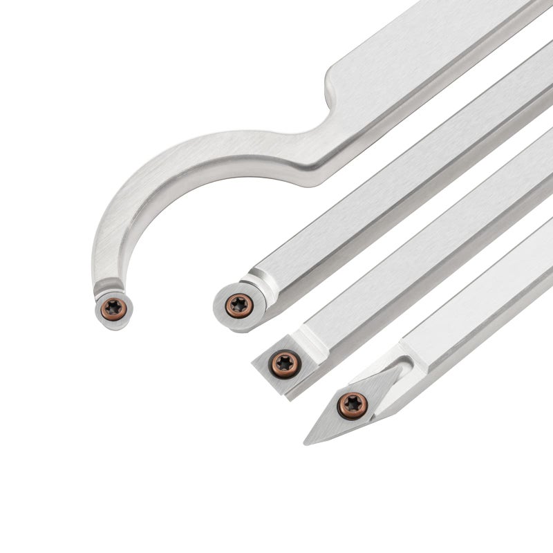 DEEFIINE مجموعة أدوات قطع كربيد التنجستن DEEFIINE مكونة من 18 قطعة لأدوات تشغيل الخشب تشمل 11 مم مربع مع نصف قطر، 12 مم و 8.9 مم دائري، 30 × 10 مم ماسي مع نقطة مدببة، 6 قطع براغي. - Image 2