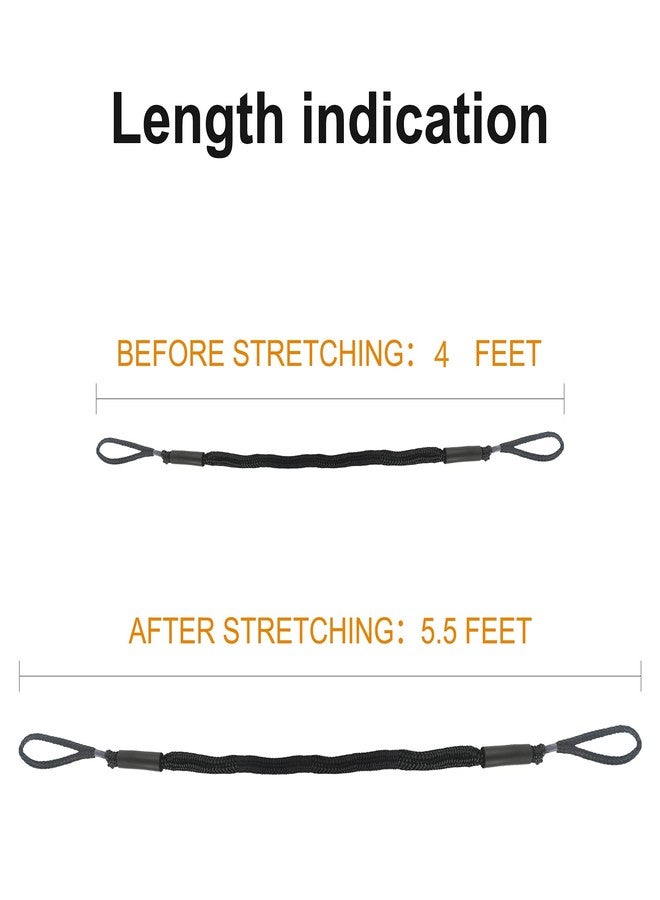 DockMoor Bungee Dock Line for Boats 4FT Stretchable Boat Dock Lines with Built-in Bungee Cord Foam Floats Quick Dock Rope for Jet Ski Pontoon Kayak Elastic Boat Docking Line Boating Gifts for Men 4P Black - Image 3