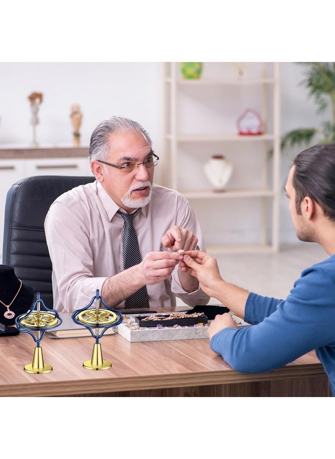 ميكو عبوتان من ألعاب الجيروسكوب المعدنية المضادة للجاذبية، الجيروسكوب الدقيق الملون العلوي للهدايا التعليمية لعيد الميلاد (أزرق، ذهبي)  - Image 4