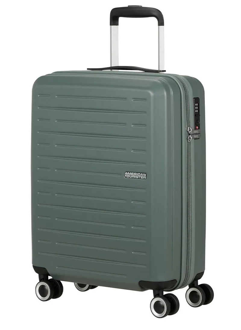 AMERICAN TOURISTER Aerojoy Suitcase, 3Pc Set (55 + 66 + 80 cm), 4 Wheels, Hard Top, ABS, Dark Forest|TSA Lock|Inner Mesh Zippered Divider|Cross Ribbons|Lightweight - 3 Years International Warranty