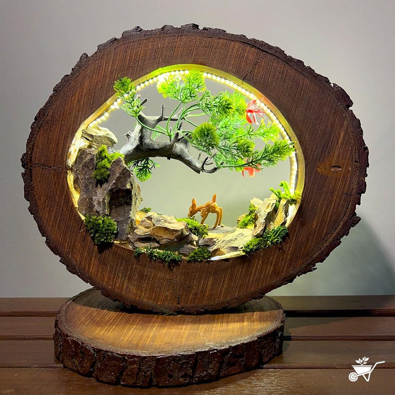 myBageecha A Doe in Woods LED Home Artifical Plant Decor with Stand - Image 1