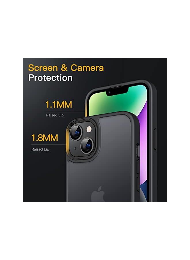 Jetech Matte Case For Iphone 14 Plus 6.7-Inch, Shockproof Military Grade Drop Protection, Frosted Translucent Back Phone Cover, Anti-Fingerprint (Black) - Image 4