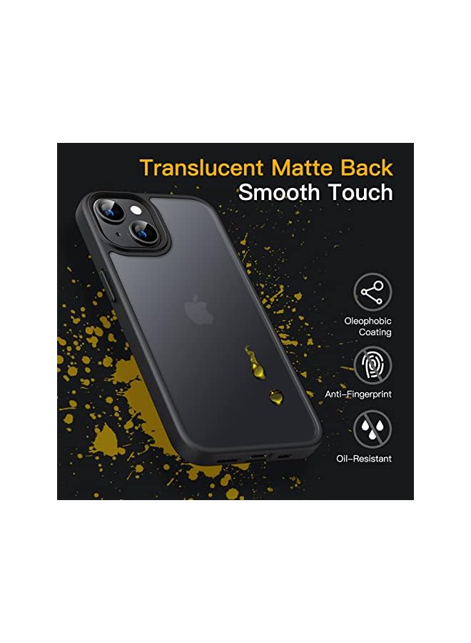 Jetech Matte Case For Iphone 14 Plus 6.7-Inch, Shockproof Military Grade Drop Protection, Frosted Translucent Back Phone Cover, Anti-Fingerprint (Black) - Image 3