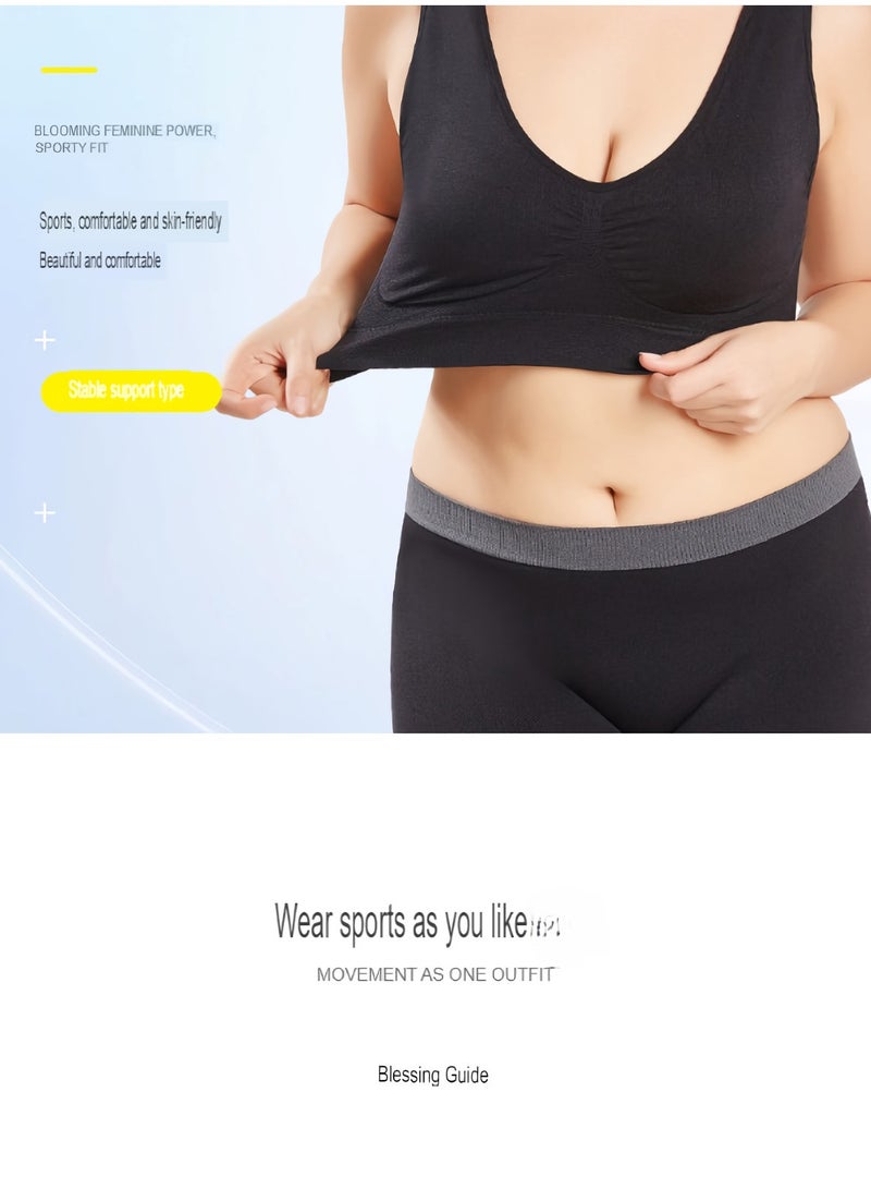 AROAQ Women Sports Bra, Fitness Sports Yoga Bra with Removable Padding,  Double-layer Seamless  Sports Bra without Rims, Comfortable Soft Bra for Workouts Running Yoga Trainings, (Size M, Blue)  - Image 4