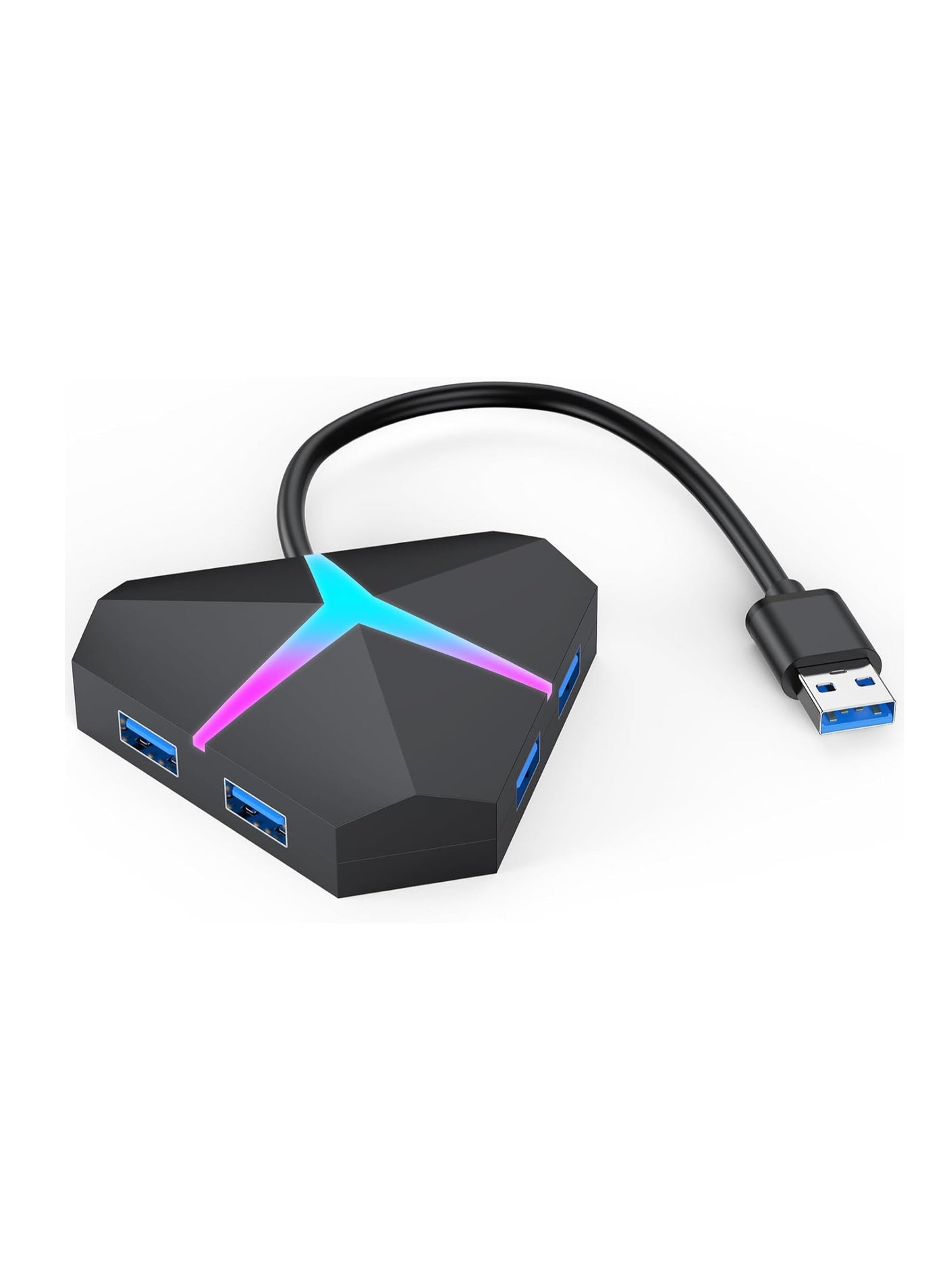 USB Hub 3.0, 4 Port USB Hub Splitter, Multi Extra USB Port Extender Adapter Charging High Speed Data Transfer, Portable USB Adapter Mini Multiport Expander, for Laptop PC MacBook Mouse Keyborad HDD