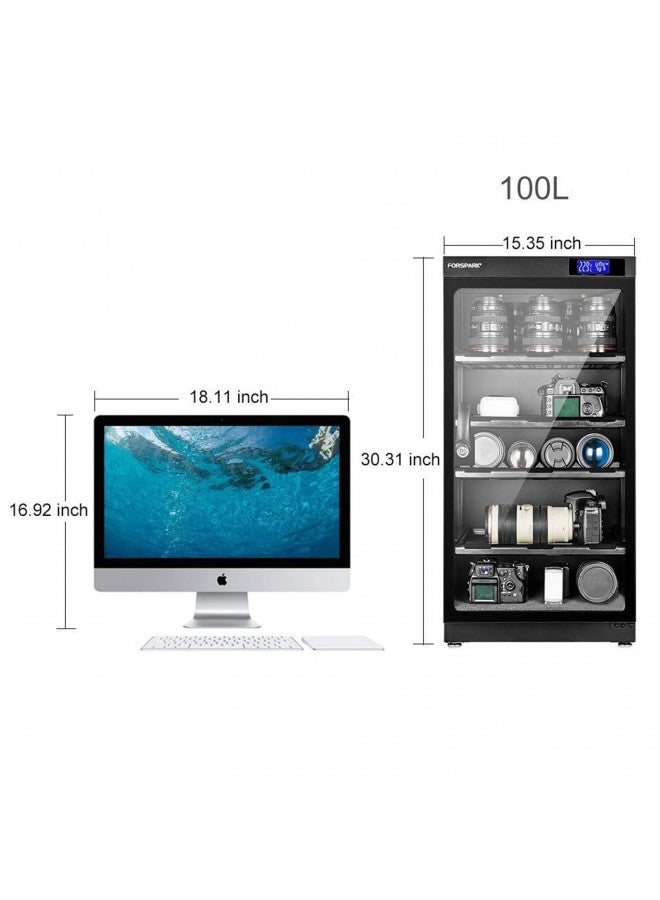 FORSPARK FORSPARK Camera Dehumidifying Dry Cabinet 8W 100L - Noiseless and Energy Saving - for Camera Lens and Electronic Equipment Storage Black  - Image 3