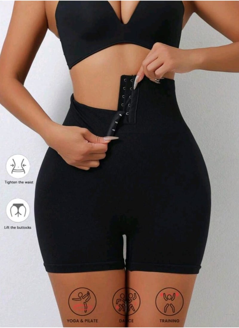 Shein 1 Pc Women High Waist Adjustable Button Sports Shapewear Shorts, Slimming Tummy Control  - Image 2