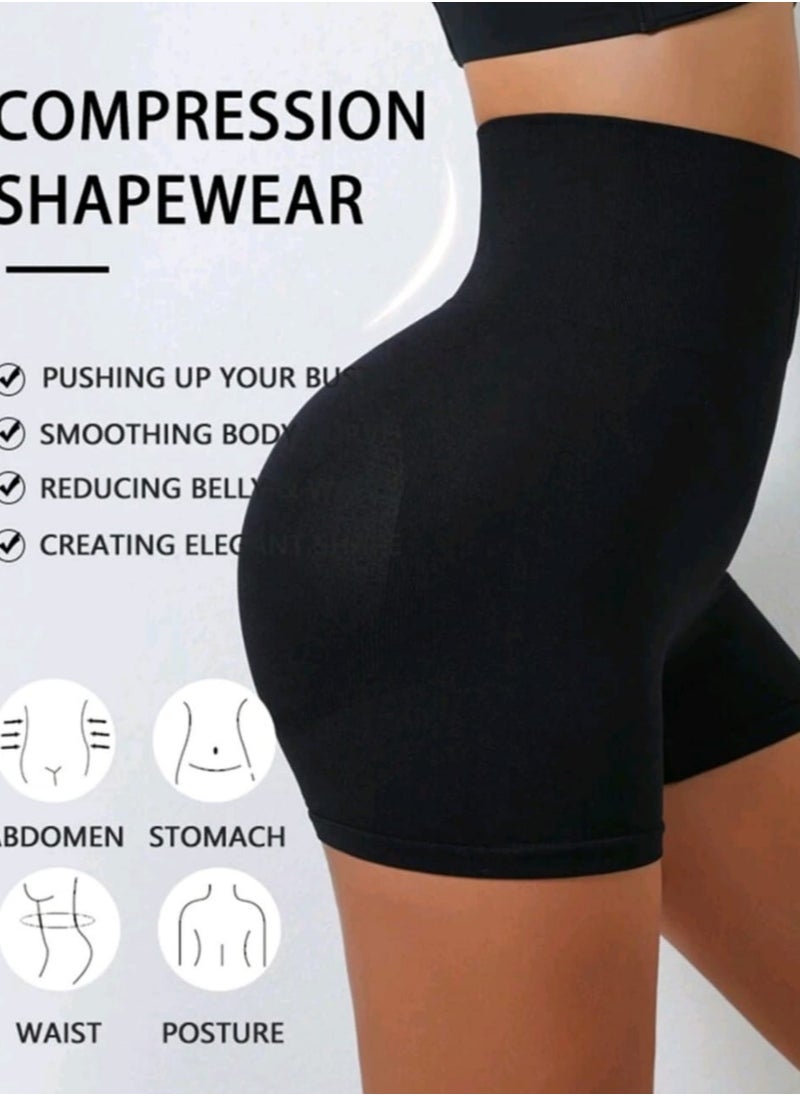 Shein 1 Pc Women High Waist Adjustable Button Sports Shapewear Shorts, Slimming Tummy Control  - Image 3