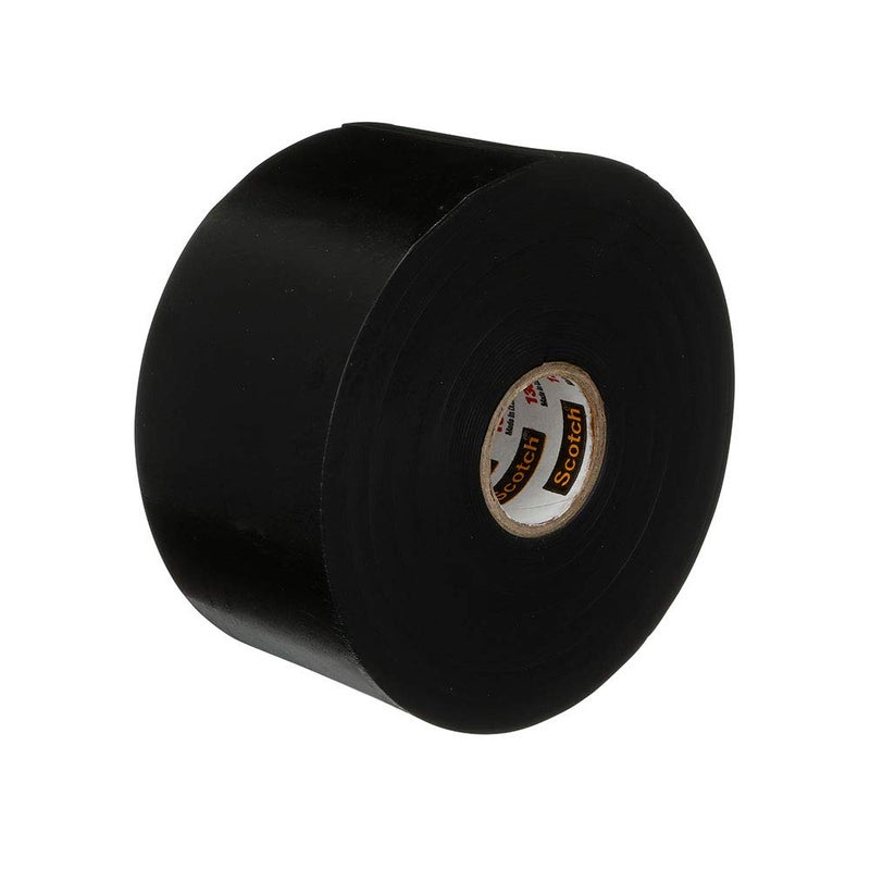 3M Scotch Linerless Electrical Splicing Tape 130C for Wires and Cables, 2 in x 30 ft, Rubber Backing, Self Fusing, UV Resistance, Highly Conformable, Moisture Seal, Black, 1 Roll - Image 1