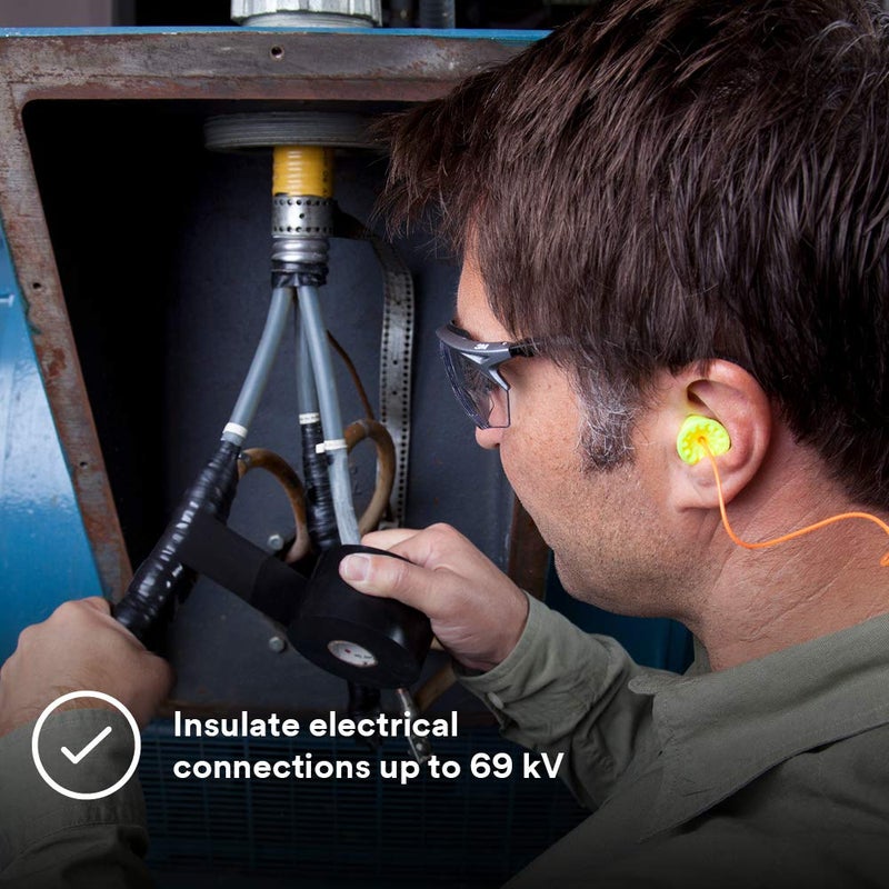 3M Scotch Linerless Electrical Splicing Tape 130C for Wires and Cables, 2 in x 30 ft, Rubber Backing, Self Fusing, UV Resistance, Highly Conformable, Moisture Seal, Black, 1 Roll - Image 3