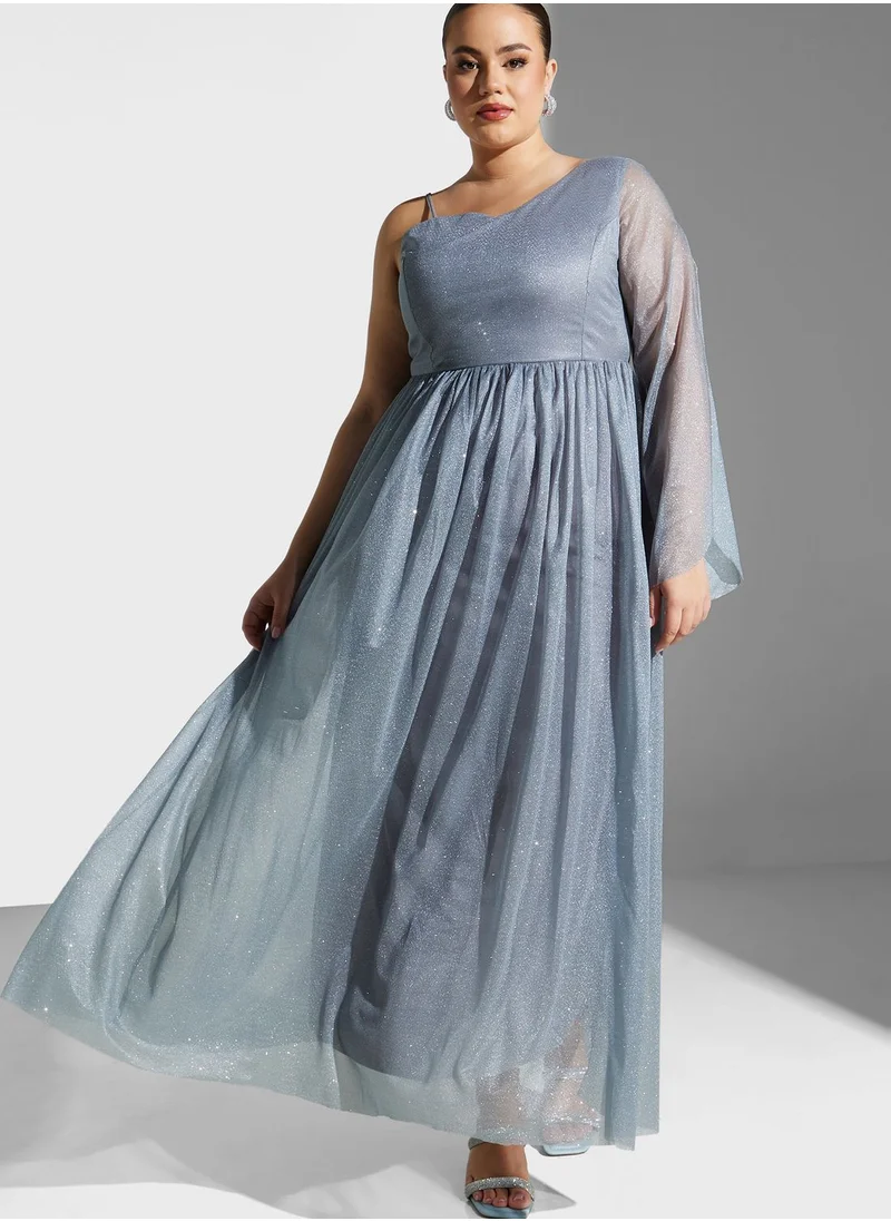 Ella Limited Curve One Shoulder Fit & Flare Dress