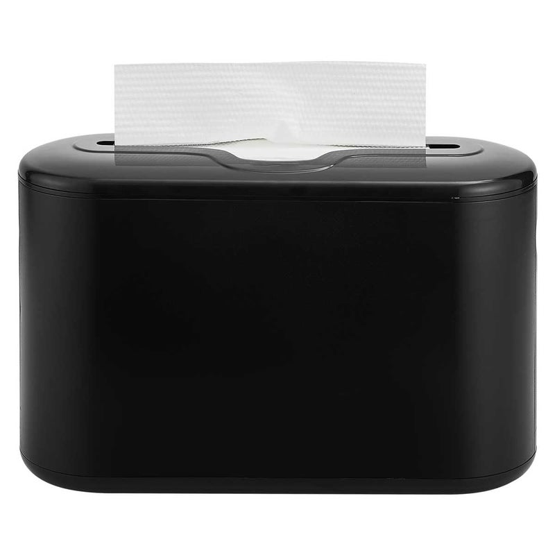 Multifold Paper Towel Dispenser Countertop 200 Sheet Compact Hand Towel Holder Napkin Dispenser for Kitchen Bathroom Toilet Bedroom Black