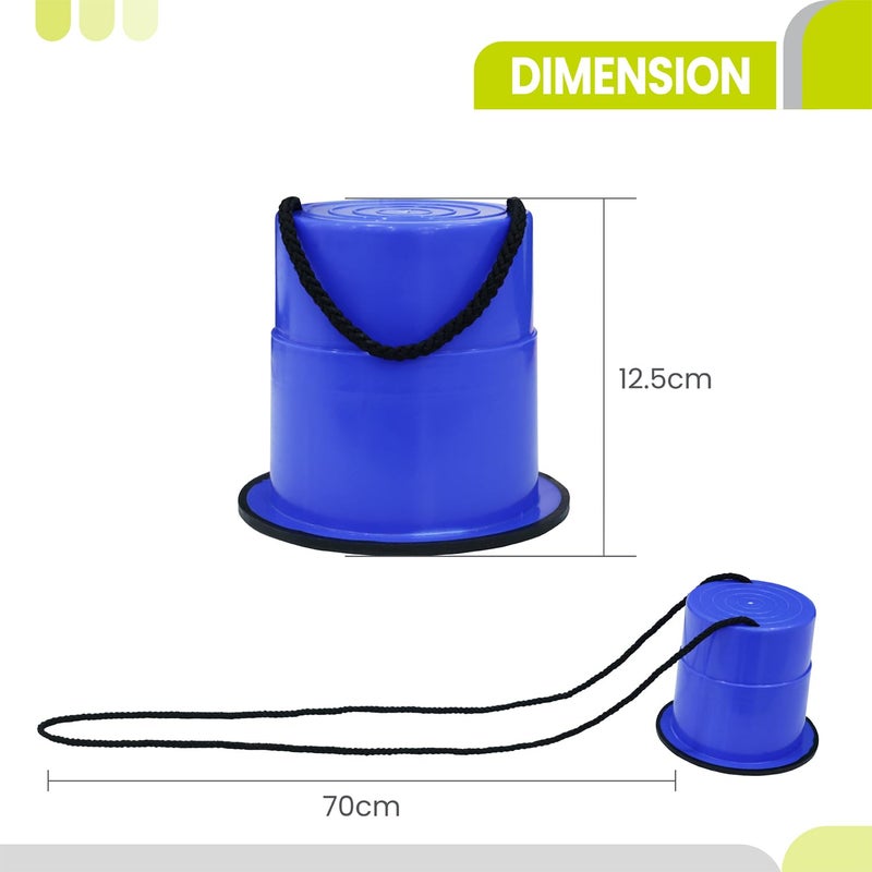 GISCO Anti Skid Bucket Stilts in Red/Blue/Yellow � Kid Stilt 2-Pack (Pair) Walking Cups for Children � Kids Stepper Toy Walking Stilts (Blue) - Image 3