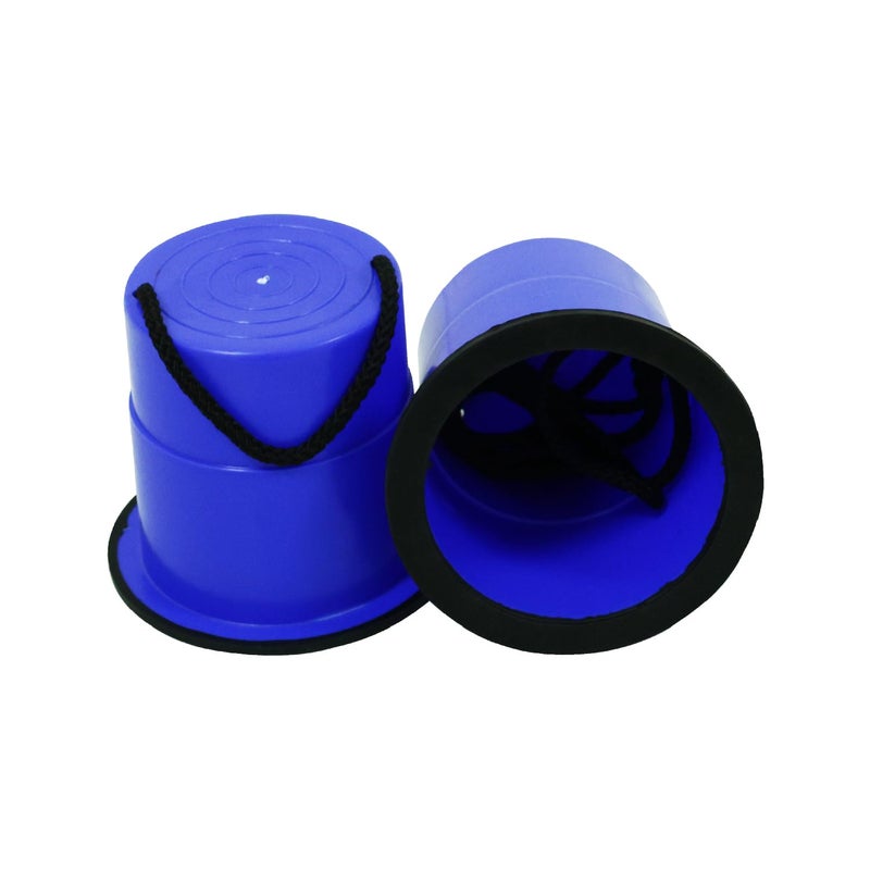 GISCO Anti Skid Bucket Stilts in Red/Blue/Yellow � Kid Stilt 2-Pack (Pair) Walking Cups for Children � Kids Stepper Toy Walking Stilts (Blue) - Image 1