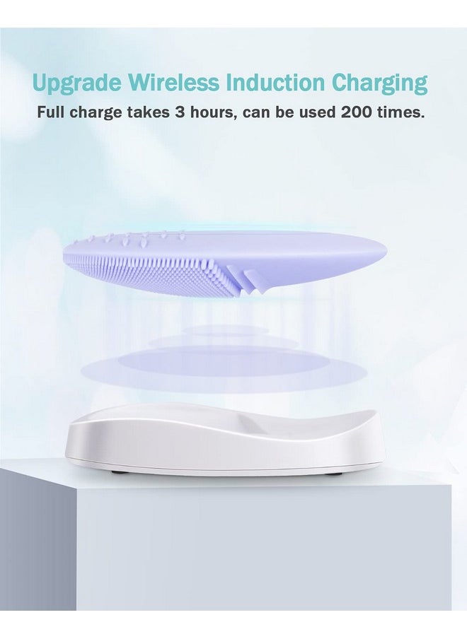 EZBASICS - Facial Cleansing Brush Made With Ultra Hygienic Soft Silicone, Waterproof Sonic Vibrating Face Brush For Deep Cleansing, Gentle Massaging, Inductive Charging (Violet)1 Pack+5 Speed Settings - Image 1