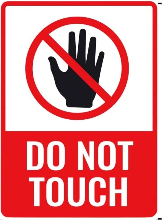 HASANAT ESSENTIALS ملصق حسنات إيسينشالز "لا تلمس" - علامة أمان ذاتية اللصق من الفينيل، 7 × 10 بوصة، عبوة واحدة - Image 1