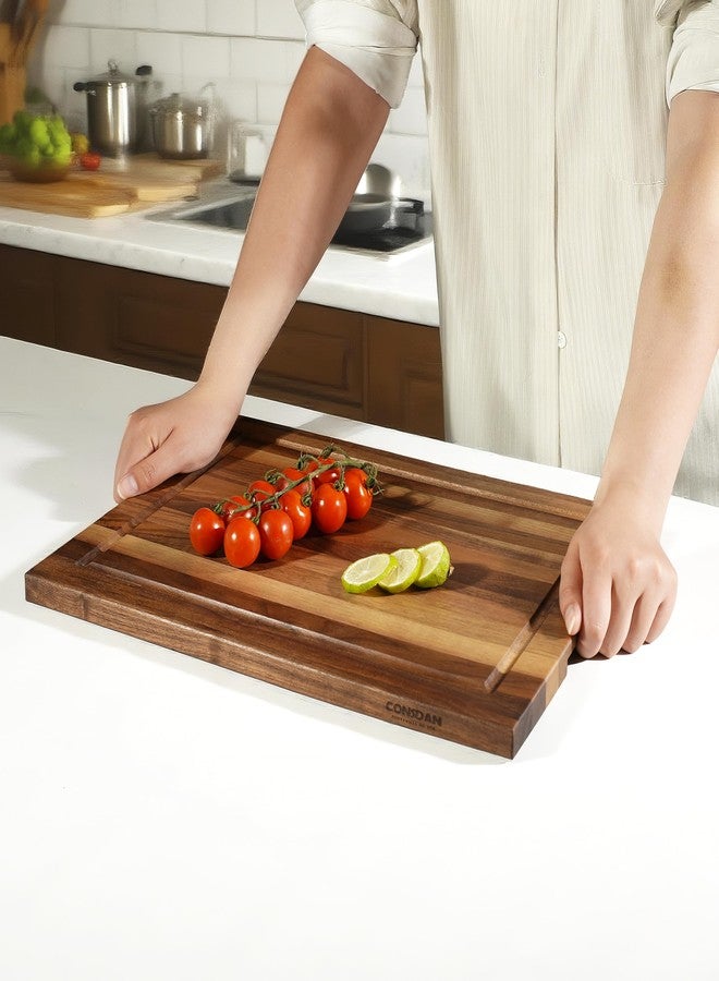 CONSDAN Wood Cutting Board for Kitchen, 16 x 12, USA Grown Solid Black Walnut Hardwood, Edge Grain, Chopping Board, Butcher Block with Juice Groove, Prefinished with Food-Safe Oil, 3/4" Thick - Image 2