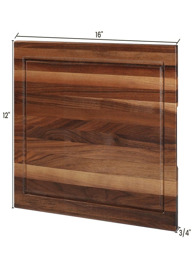 CONSDAN Wood Cutting Board for Kitchen, 16 x 12, USA Grown Solid Black Walnut Hardwood, Edge Grain, Chopping Board, Butcher Block with Juice Groove, Prefinished with Food-Safe Oil, 3/4" Thick - Image 3