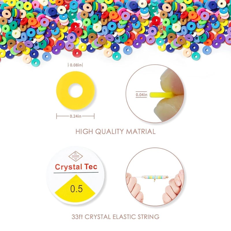 yifely Bead Box Kit Clay Beads for Jewellery Making Kit Kids Girls Macaron Color Beads for Bracelet Making Letter Beads with Unicorn PendantsBeads Set for DIY Jewelry Crafts - Image 4
