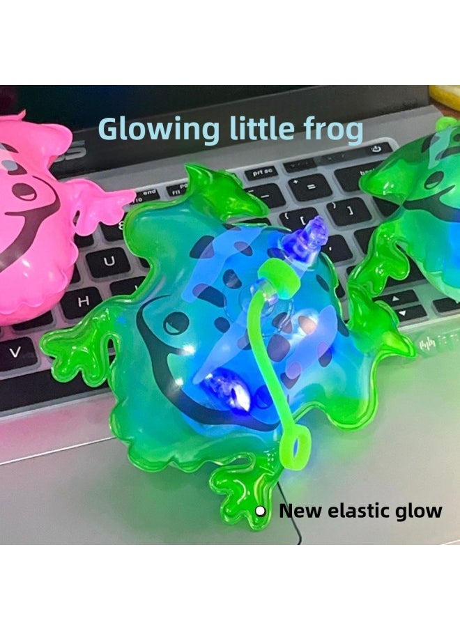 Pink Gold Inflatable Frog Cartoon Animal Balloon Cyber Popular Small Frog Selling Stall Luminous Toys-Color:Watermelon Strip Pendant (without Voice)  - Image 4