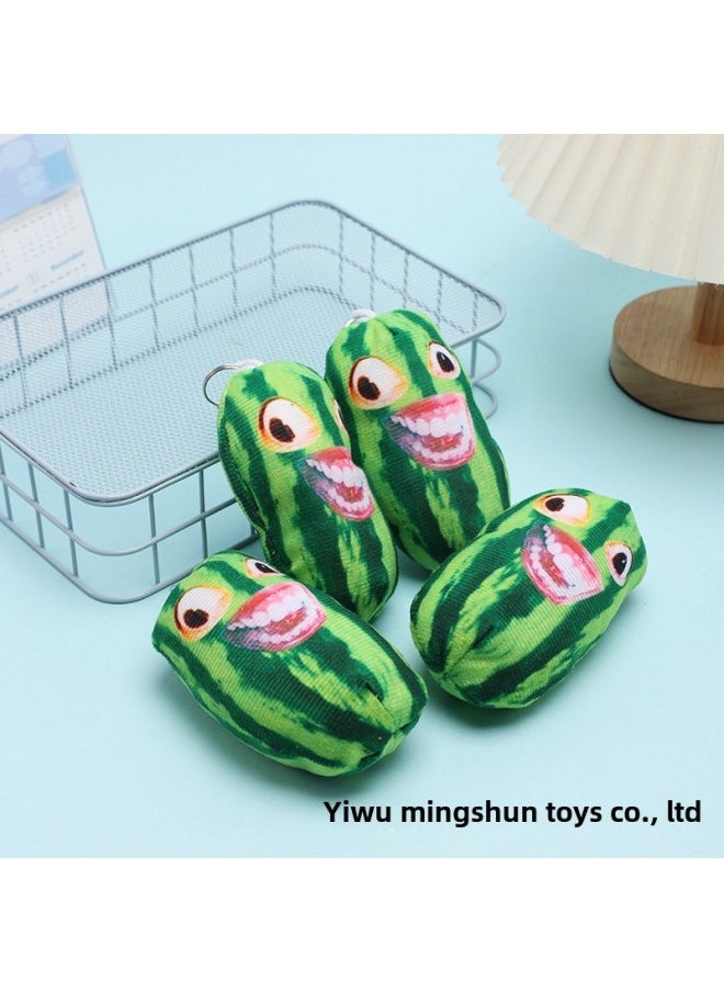 Pink Gold Inflatable Frog Cartoon Animal Balloon Cyber Popular Small Frog Selling Stall Luminous Toys-Color:Watermelon Strip Pendant (without Voice)  - Image 1