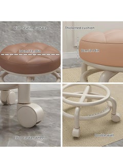 Round Rolling Low Stool- PU Leather Low Stool 360° More Comfortable Swivel with Thickened Sponge Cushion for Nail Salon, Pedicure, SPA and Home (Black) - pzsku/Z3C1243FDFFAFBCEC43DDZ/45/_/1715934757/f38a11ca-8572-4987-83b7-8f4cf9cfed0e