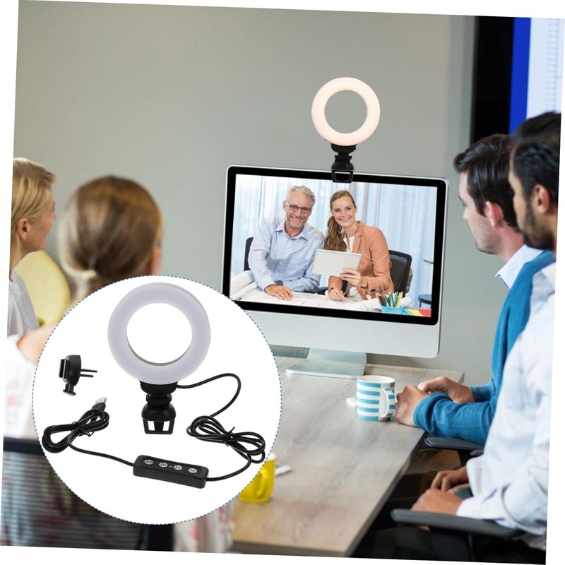 Compact trendy practical build SHOWERORO LED Webcam Light for Video Conferencing Clip Ring Light for Laptops Tablets Soft Uniform Illumination for Video Calls and Interviews Market need oriented construction - Image 3
