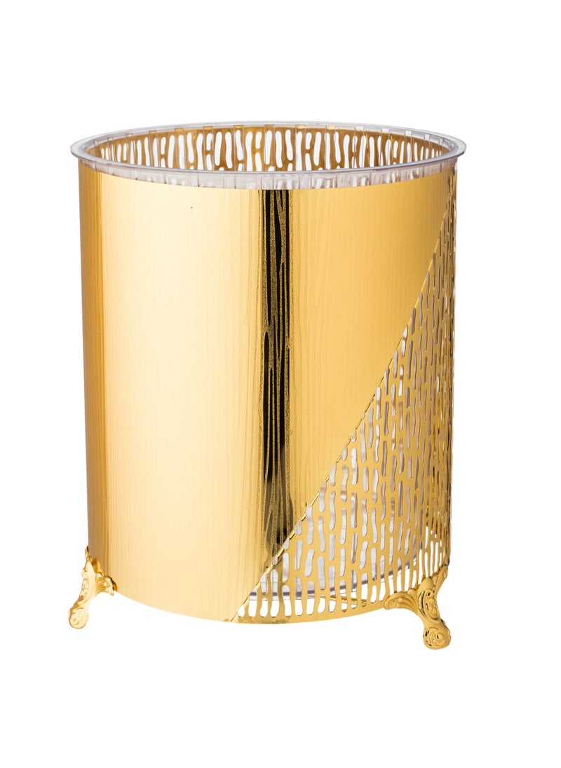 Dania Gold metal wastebasket and tissue box set  - Image 2
