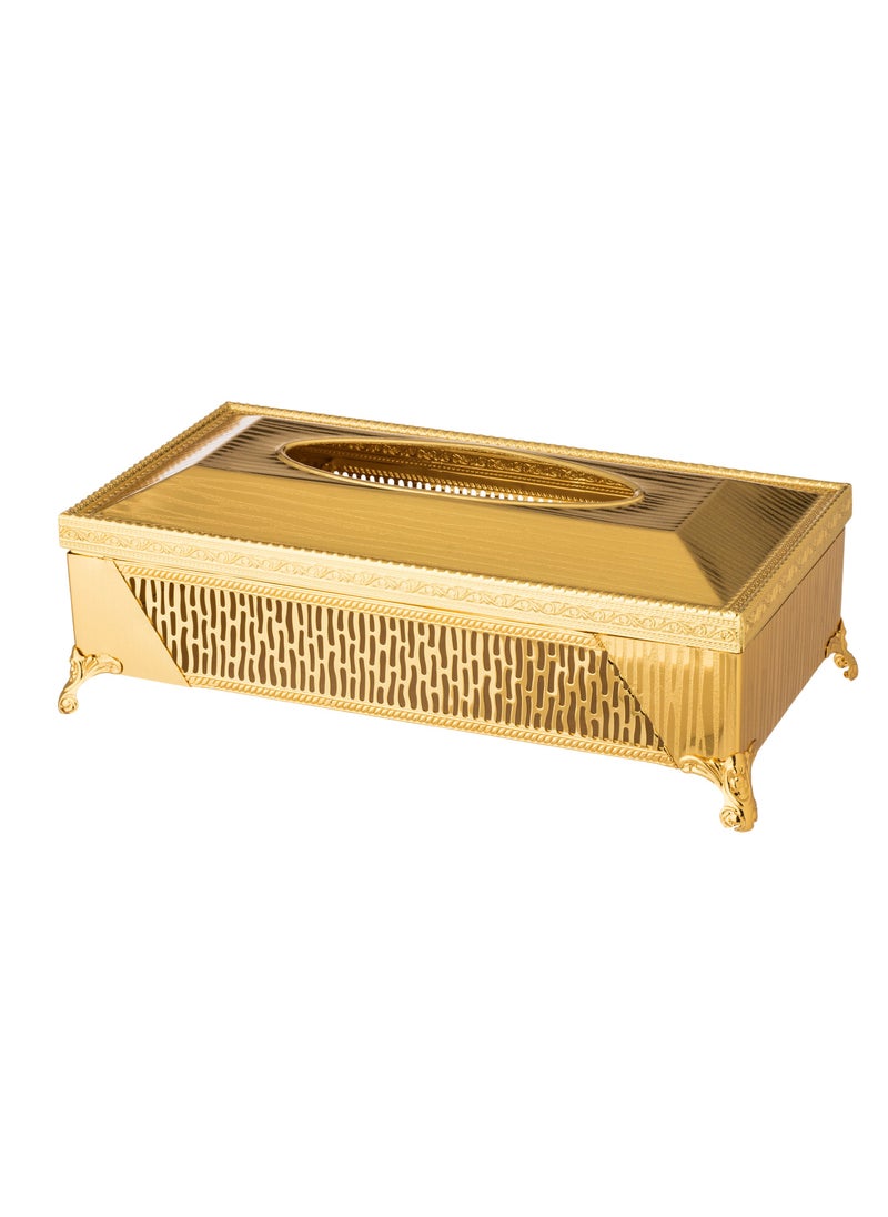 Dania Gold metal wastebasket and tissue box set  - Image 3