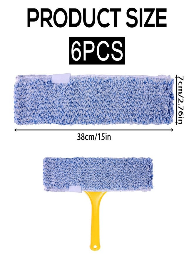 Penitue 6pcs Microfiber Window Cleaning Refill Replacement, 14" Washable & Reusable Window Squeegee Scrubber Cloth Sleeve Accessory for MR.SIGA Professional Windows Cleaning Tools Home Office - Image 2