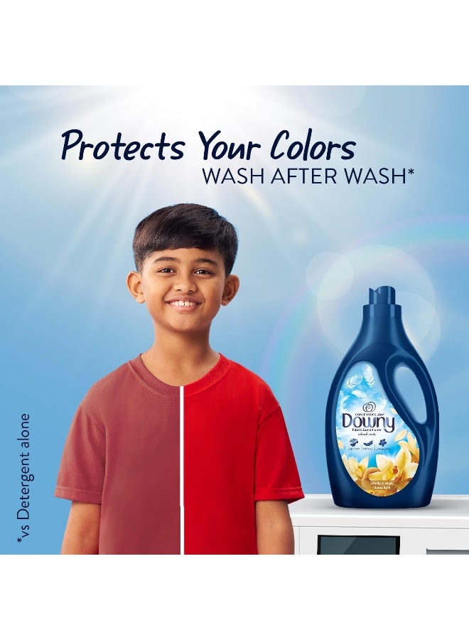 Downy منعم الأقمشة داوني، مركز، نكهة الفانيليا والمسك، حماية اللون، مزيد من النعومة، انتعاش يدوم طويلاً، 3 لتر، عبوة من 4 - Image 2