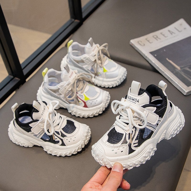 Girls' Sports Shoes, Casual Children'S Student Mesh Dad Shoes, Medium And Large Children'S Versatile Running Shoes, Spring Versatile - Image 4