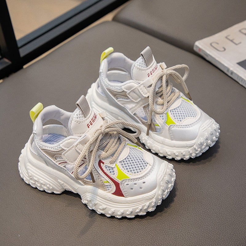 Girls' Sports Shoes, Casual Children'S Student Mesh Dad Shoes, Medium And Large Children'S Versatile Running Shoes, Spring Versatile - Image 5