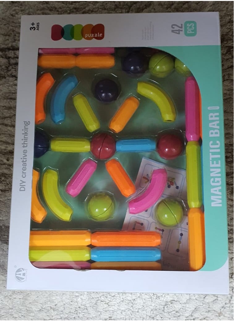 42pcs Colorful Magnetic Building Blocks & Figures Set Montessori Toys & Puzzles for Kids Ages 3+
