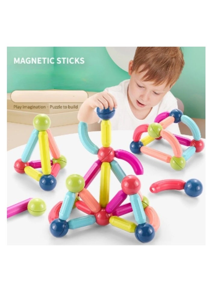 42pcs Colorful Magnetic Building Blocks & Figures Set Montessori Toys & Puzzles for Kids Ages 3+