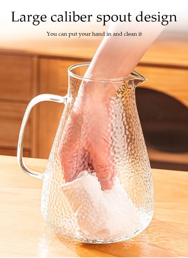 DUNISO Glass Kettle Set, High Borosilicate Glass Large Capacity Kettle With Four Cups, With Stainless Steel Lid, Large Heat-Resistant Glass Water Bottle With Handle, Suitable For Hot/Cold Drinks - Water, Tea, Juice, Sangria, Cocktails, Cold Brew, Milk, Coffee, Etc., Juice Jug  - Image 4