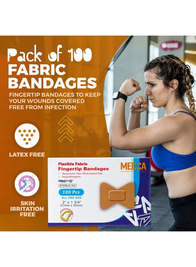 MEDca Flexible Fabric Bandages - Flex Fabric Adhesive Bandages Finger-Tip Bandages for Finger Care and to Protect Wounds from Infection - (100 Count Box) - Image 3