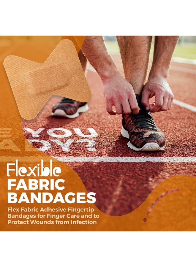 MEDca Flexible Fabric Bandages - Flex Fabric Adhesive Bandages Finger-Tip Bandages for Finger Care and to Protect Wounds from Infection - (100 Count Box) - Image 2