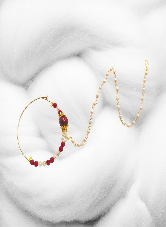 SUN SHINE Nose Ring/Nath for Women and Girls Traditional Indian Jewelry - Image 3