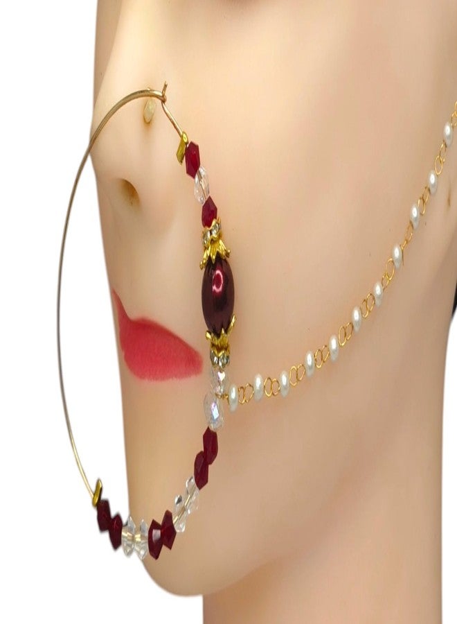 SUN SHINE Nose Ring/Nath for Women and Girls Traditional Indian Jewelry - Image 4