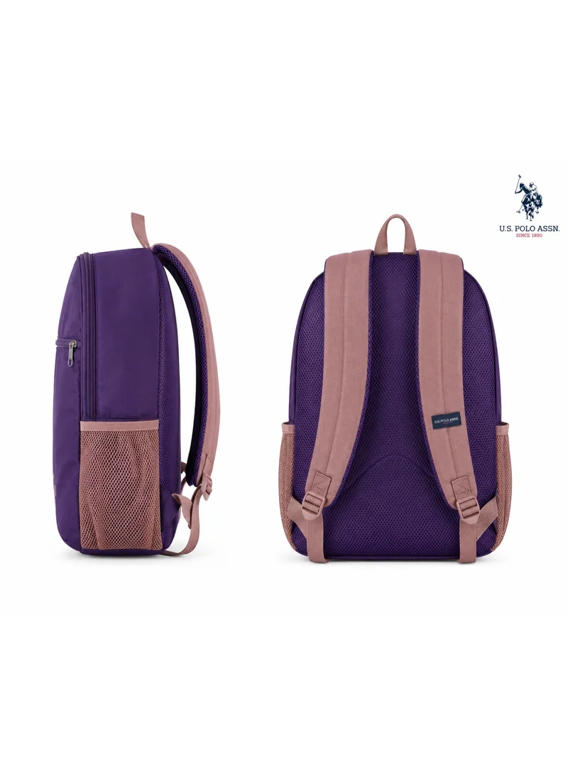 U.S. Polo Assn.  U.S. Polo Assn. Classic Royal Purple Heart Patch Backpack for School and Office MultiCompartment Bag for Campus  | Best Price UAE