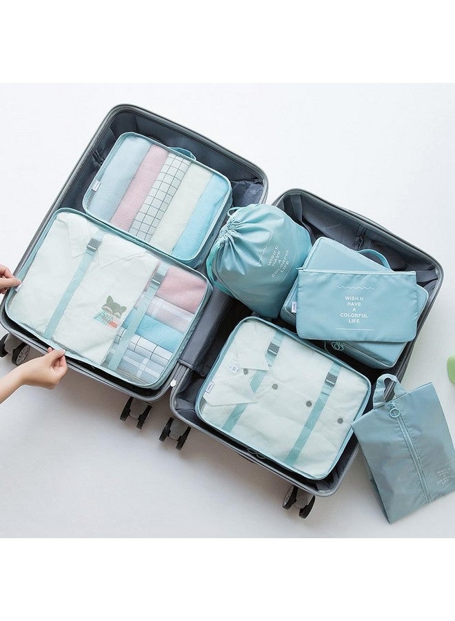 MAHNTMART 7 Pieces Travel Organizer Pouches/Packing Cubes/Travel Essentials for Women Luggage/Space Saver Bags for Clothes/Toiletry Kit/Underwear/Makeup Kit/Travelling Pouch (Navy Blue) - Image 4