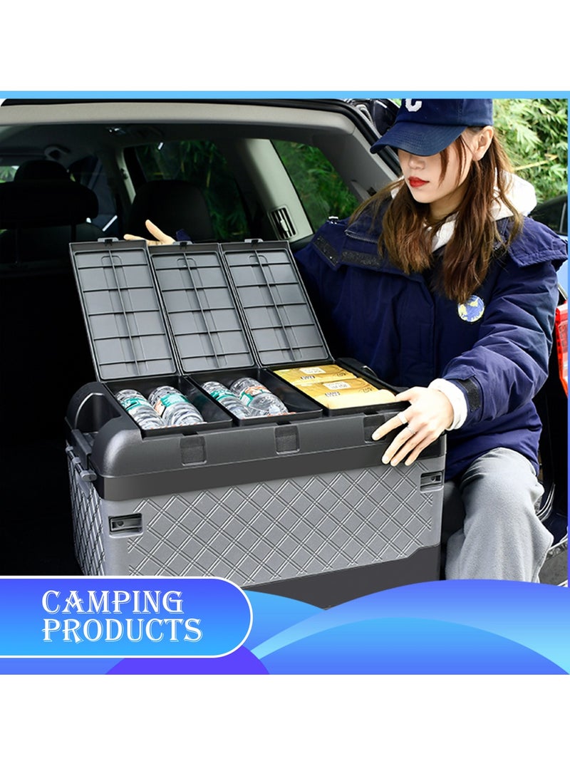 Manful Outdoor Double-layer Camping Storage Box, Stackable Bins with Lids Small Parts Organizer, collapsible Waterproof Storage Box, container Store Crates, large Easy Storage Crate Boxes, garage Kitchen  - Image 3