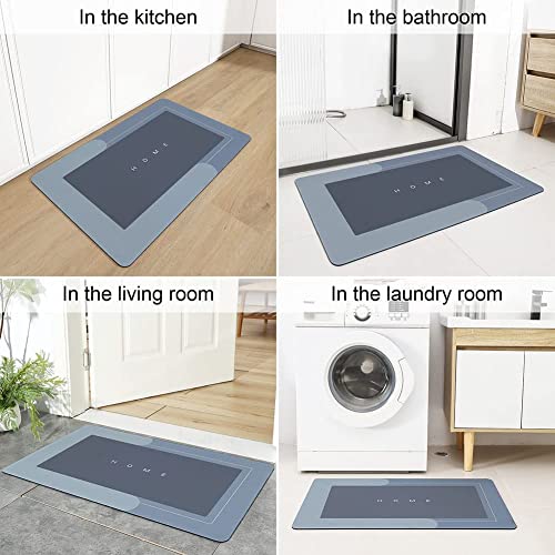 AKRIZA Polyester Anti-Slip Bath Mat (40 X 60 Cm) For Quick Water Absorbent Diatomite Door Mat Bathmat For Home Door And Kitchen - Multicolor (Bathroom, Rectangular) - Image 3