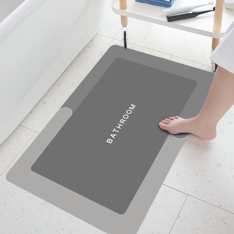 AKRIZA Polyester Anti-Slip Bath Mat (40 X 60 Cm) For Quick Water Absorbent Diatomite Door Mat Bathmat For Home Door And Kitchen - Multicolor (Bathroom, Rectangular) - Image 1