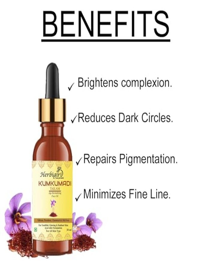 Khadi Herbal Herbigiri Herbal Kum-Kumadi Face Serum for Miraculous Beauty Fluid Ayurvedic Night Serum 100% Natural Pack of 2 (60ml) - Image 4