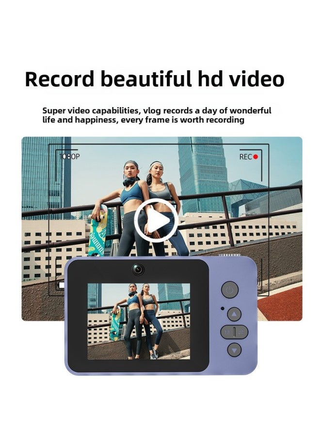 Generic - HD Digital Camera Students Mini Digital Camera Children Photography Camera-Body Color:Blue - Image 1